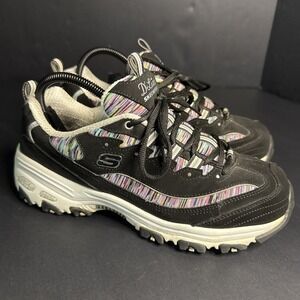 Skechers Women's D'Lites Interlude Running Shoes Sneakers Black/Multi Sz 10
